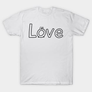 Funny Love Black Design T-Shirt